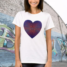 Vet blauw en rood patroon T-shirt