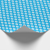 Vet Blauw en Wit Polka Dots Inpakpapier (Hoek)