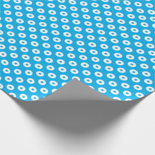 Vet Blauw en Wit Polka Dots Inpakpapier (Hoek)