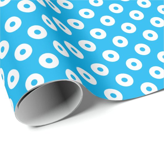 Vet Blauw en Wit Polka Dots Inpakpapier (Rol Hoek)