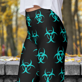 Vet Blauw en Zwart Biohazard Patroon Leggings
