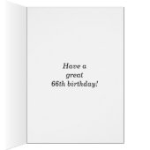 Vet, blauw, Faux Gold 66th Birthday met naam Kaart (Binnen (Rechts))