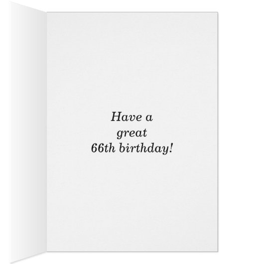 Vet, blauw, Faux Gold 66th Birthday met naam Kaart (Binnen (Rechts))