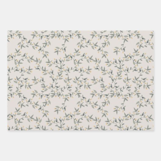 Vet Blauw Geel Abstract Classy Ikat Pattern Inpakpapier Vel (Voorkant 3)