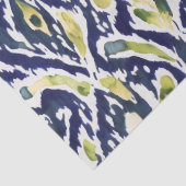 Vet Blauw Geel Abstract Classy Ikat Pattern Tissuepapier (Detail)