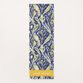 Vet Blauw Geel Abstract Classy Ikat Pattern Yogamat (Voorkant)