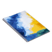 Vet Blauw Geel Abstract Sky Notitieboek (Rechterzijde)