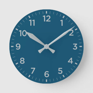 Vet blauw grijs glanzend minimalistische wandklok