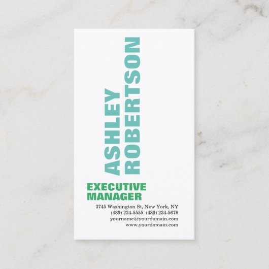 Vet Blauw Grijze Moderne Professioneel Minimalisti Visitekaartje (Voorkant)