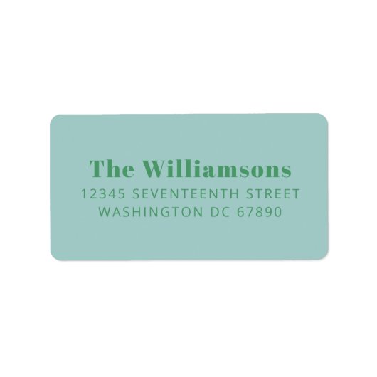 Vet Blauw Groen Typografie Aangepast retouradres Etiket (Voorkant)