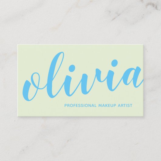 Vet Blauw handgeschreven script kalligrafie Visitekaartje (Voorkant)