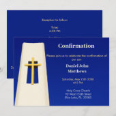 Vet Blauw Heilig Kruis bevestiging Uitnodiging (Voorkant / Achterkant)