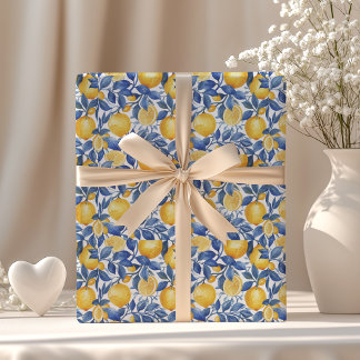Vet Blauw Italiaans Positano Citroen Cadeaupapier