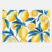 Vet Blauw Italiaans Positano Citroen Inpakpapier Vel (Voorkant 2)