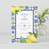 Vet Blauw Italiaans Positano Citroen Kaart (Staand voorkant)