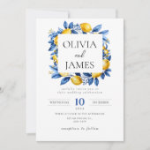 Vet Blauw Italiaans Positano Citroen Kaart (Voorkant)