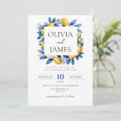 Vet Blauw Italiaans Positano Citroen Kaart (Staand voorkant)