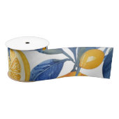 Vet Blauw Italiaans Positano Citroen Satijnen Lint (Spoel)