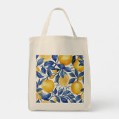 Vet Blauw Italiaans Positano Citroen Tote Bag (Achterkant)