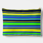 Vet blauw, Limoen en geel gestreept zakje Etui (Achterkant)