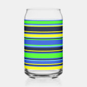 Vet Blauw Limoen Geel Gestreept Glasblik Blikvorm Glas (Voorkant)