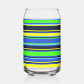 Vet Blauw Limoen Geel Gestreept Glasblik Blikvorm Glas (Achterkant)