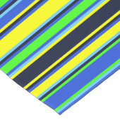 Vet Blauw, Limoen, & Geel Gestreepte Tafelloper (Hoek)