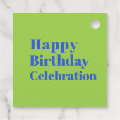 Vet blauw op limoengroen verjaardagsfeestje bedankjes labels (Achterkant)