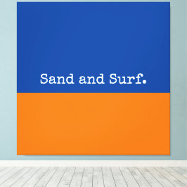 Vet blauw Oranje minimalistisch Abstract Canvas Afdruk