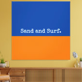 Vet blauw Oranje minimalistisch Abstract Canvas Afdruk (Insitu (Woonkamer))