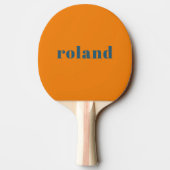Vet Blauw Oranje Naam Ping Pong Paddle Tafeltennisbatje (Achterkant)
