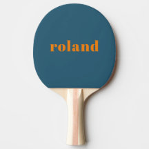 Vet Blauw Oranje Naam Ping Pong Paddle