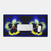 Vet Blauw Pansy Flower, aangepast Bureaumat (Keyboard & Muis)