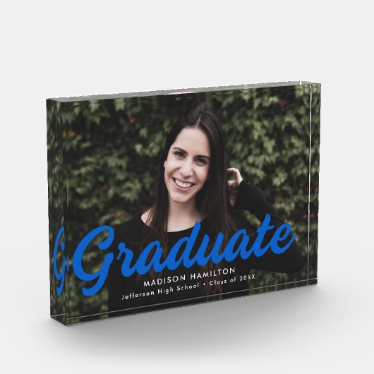 Vet blauw script Afstuderen Fotoblokken (Links)