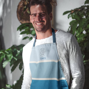 Vet Blauw verloop Streep Logo Schort