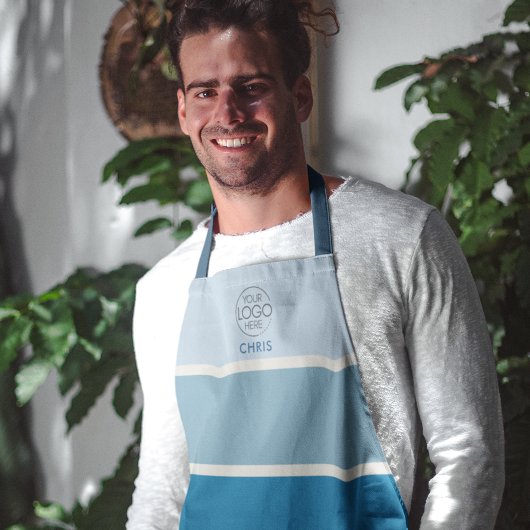 Vet Blauw verloop Streep Logo Schort