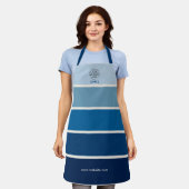 Vet Blauw verloop Streep Logo Schort (Gedragen)