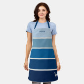 Vet Blauw Verloop Streep Monogram Schort (Gedragen)