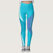 Vet Blauw Vervagen Abstract Leggings (Voorkant)