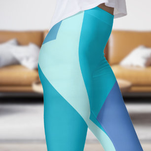 Vet Blauw Vervagen Abstract Leggings