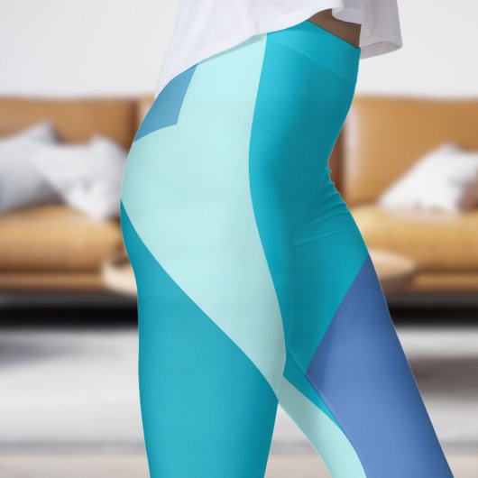 Vet Blauw Vervagen Abstract Leggings