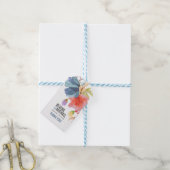 Vet blauw Waterverf Dank u bruiloft monogram Cadeaulabel (Met Touw)
