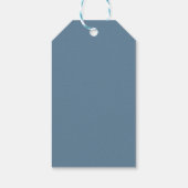 Vet blauw Waterverf Dank u bruiloft monogram Cadeaulabel (Achterkant)
