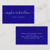 Vet blauw | Waterverf en script Visitekaartje (Voorkant / Achterkant)