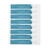 Vet blauw waterverf golf bruiloft wraparound label (Vel)