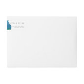 Vet blauw waterverf golf bruiloft wraparound label (Voorkant)