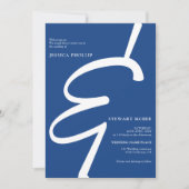 Vet blauw wit alles in één kalligrafie bruiloft kaart (Voorkant)