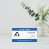 Vet Blauw Wit Je Logo Visitekaartje (Staand voorkant)