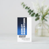 Vet Blauw Wit Modern Professional Minimalist Visitekaartje (Staand voorkant)