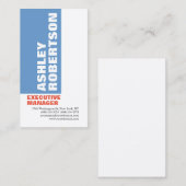 Vet Blauw Wit Modern Professional Minimalist Visitekaartje (Voorkant / Achterkant)